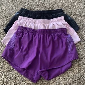 Set of three Oiselle distance shorts, size 4